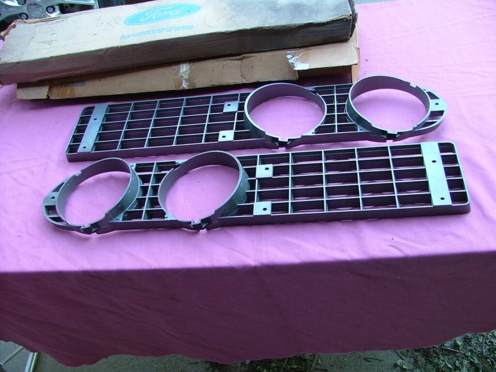 1971 Ford Torino Fairlane grilles, LH & RH, NOS! headlight bezels grille